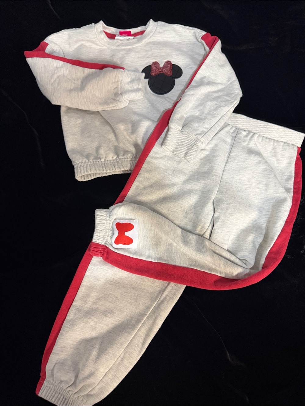 Disney Gray and Red Minnie Jogger Set